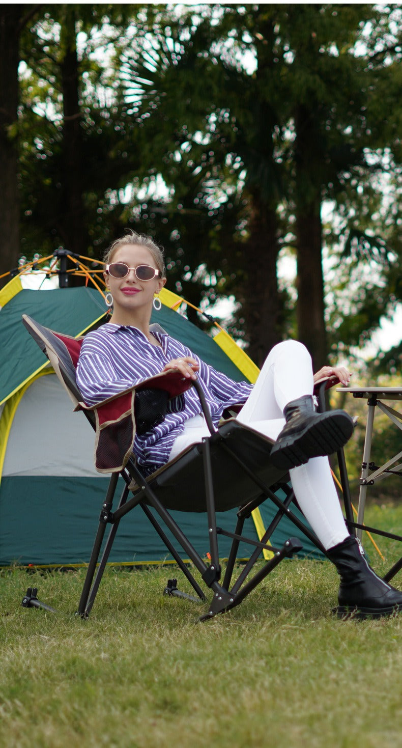 TaleMode Premium Rocking Camping Chair - Foldable Portable Outdoor Rocker with Enhanced Support for Campsite Relaxation