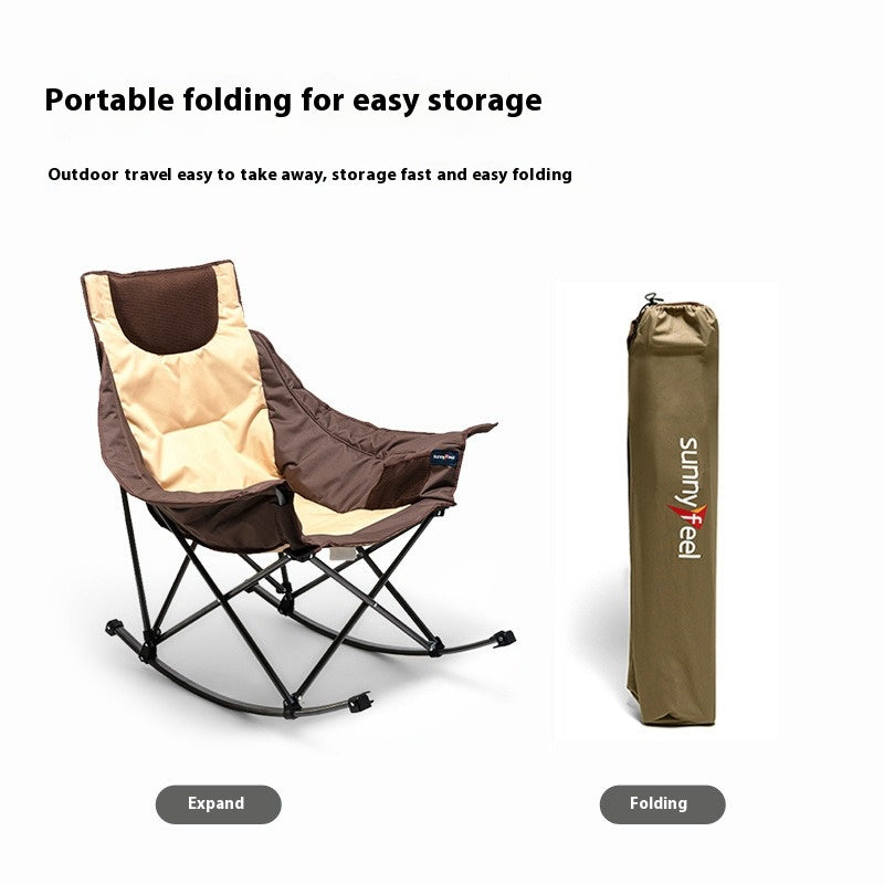 TaleMode Premium Rocking Camping Chair - Foldable Portable Outdoor Rocker with Enhanced Support for Campsite Relaxation