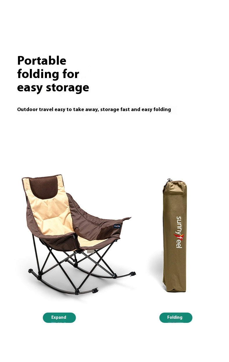 TaleMode Premium Rocking Camping Chair - Foldable Portable Outdoor Rocker with Enhanced Support for Campsite Relaxation
