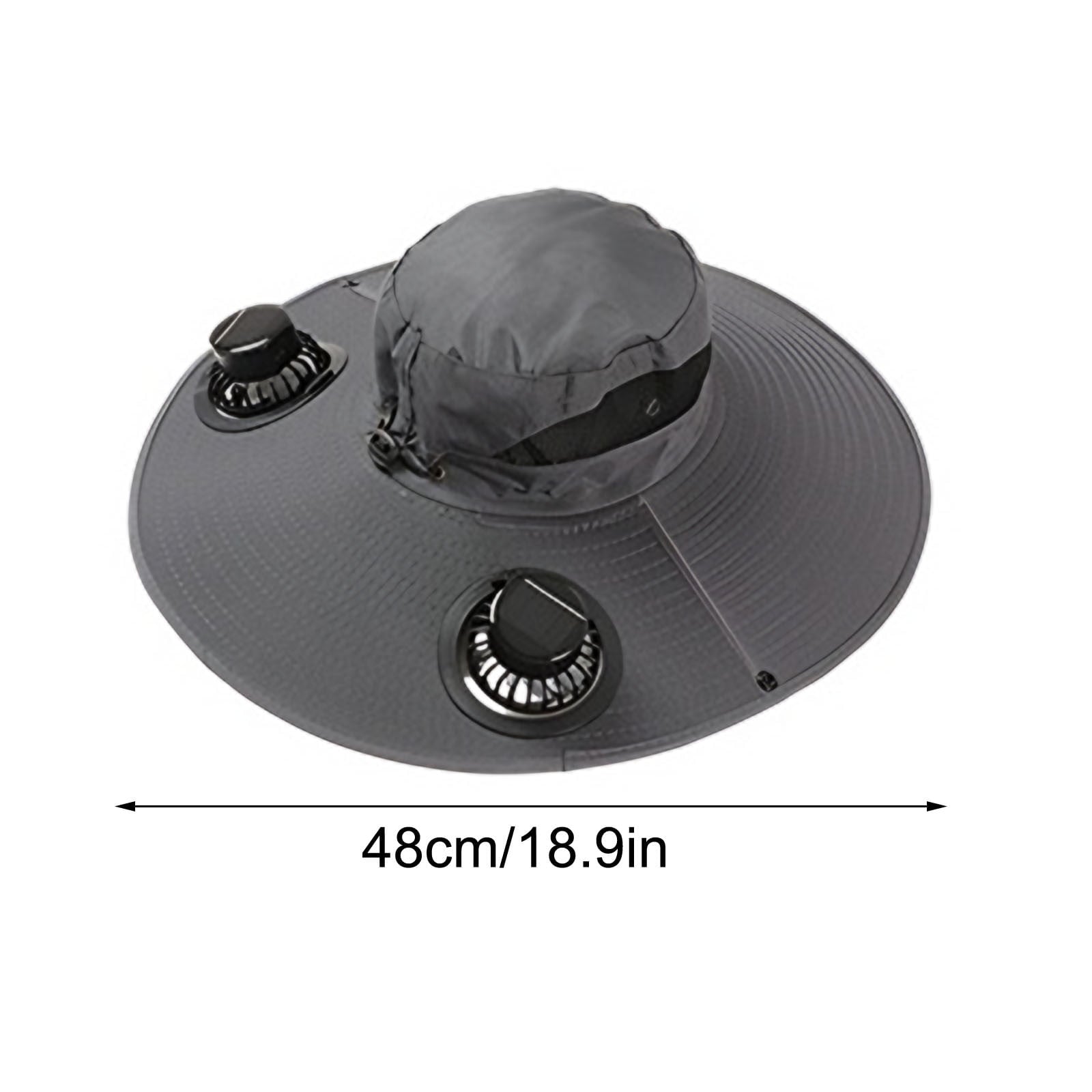 TaleMode ProCool deep gray hat bottom view showing 48cm circumference and fan positioning