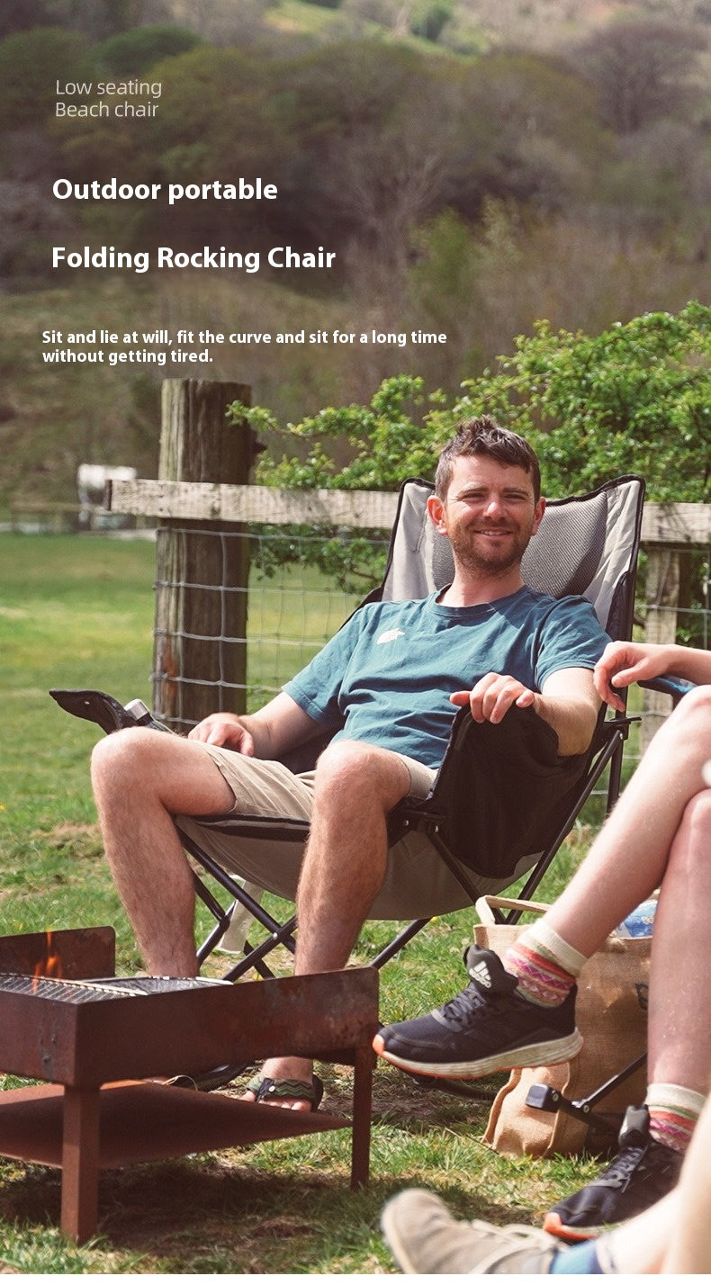 TaleMode Premium Rocking Camping Chair - Foldable Portable Outdoor Rocker with Enhanced Support for Campsite Relaxation