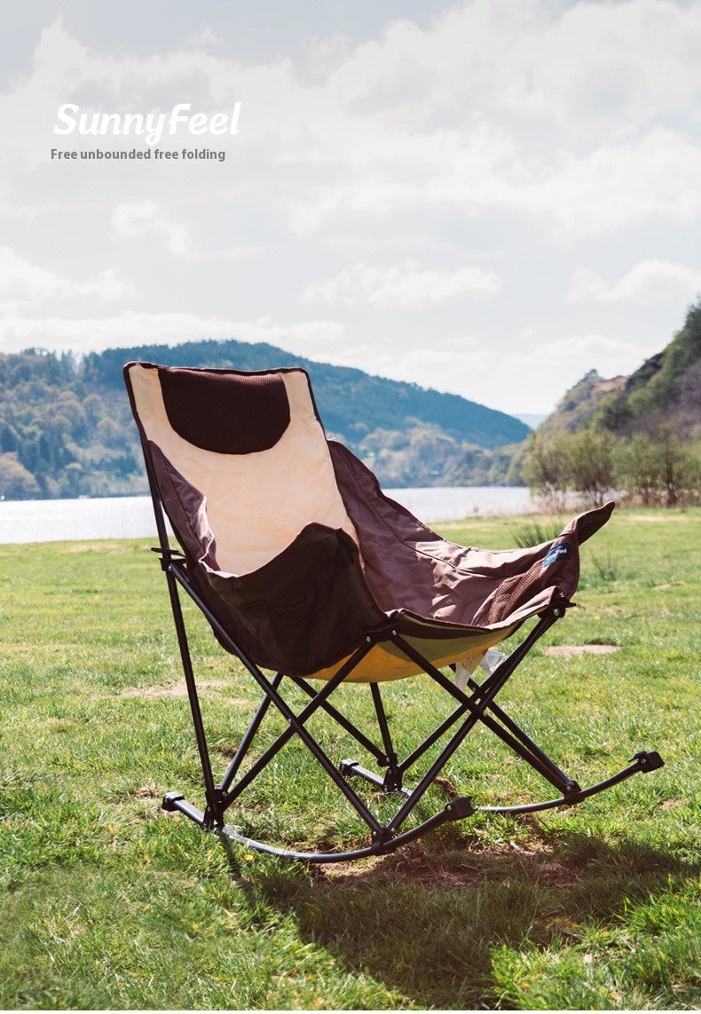 TaleMode Premium Rocking Camping Chair - Foldable Portable Outdoor Rocker with Enhanced Support for Campsite Relaxation