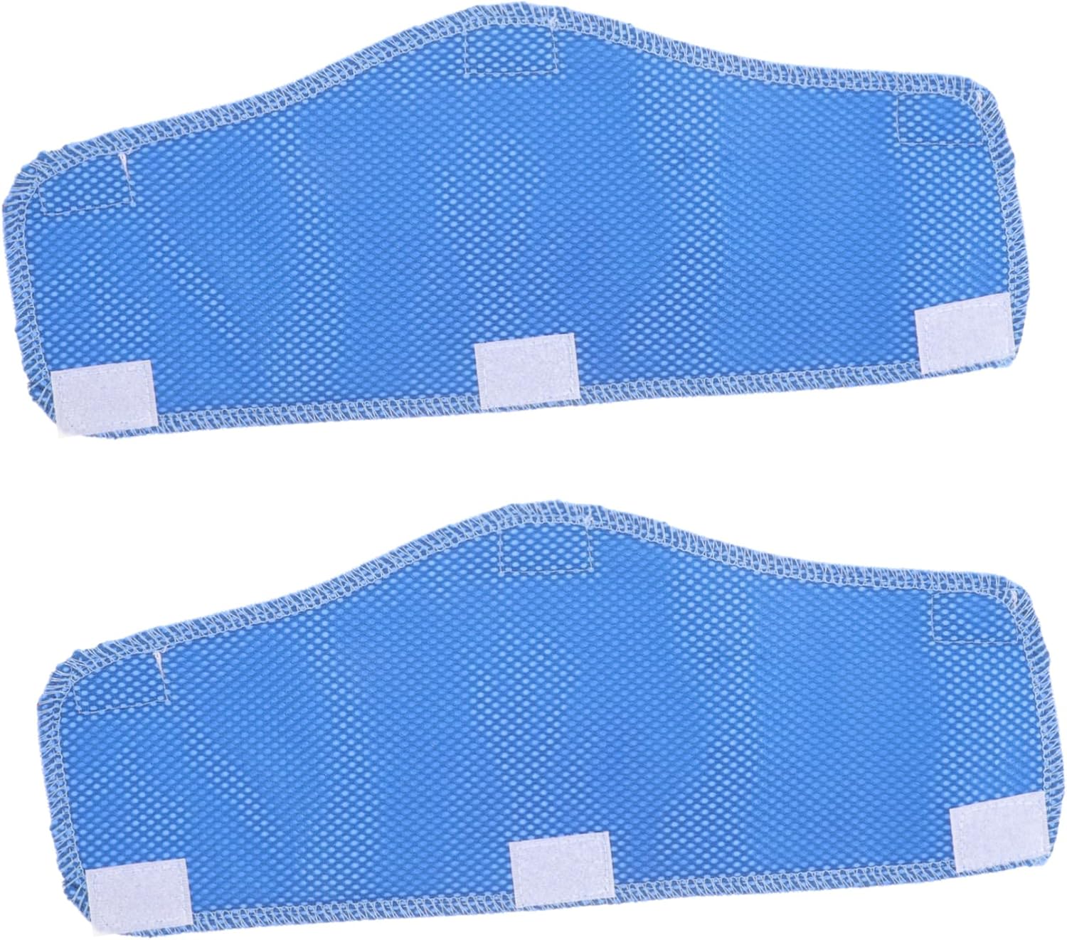 Hard hat cooling liner 6-pack blue sweatbands flat lay product view - non-slip design for construction safety helmets