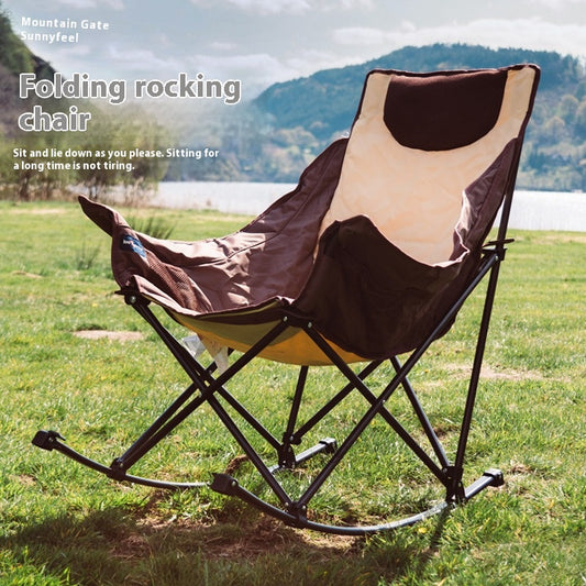 TaleMode Premium Rocking Camping Chair - Foldable Portable Outdoor Rocker with Enhanced Support for Campsite Relaxation