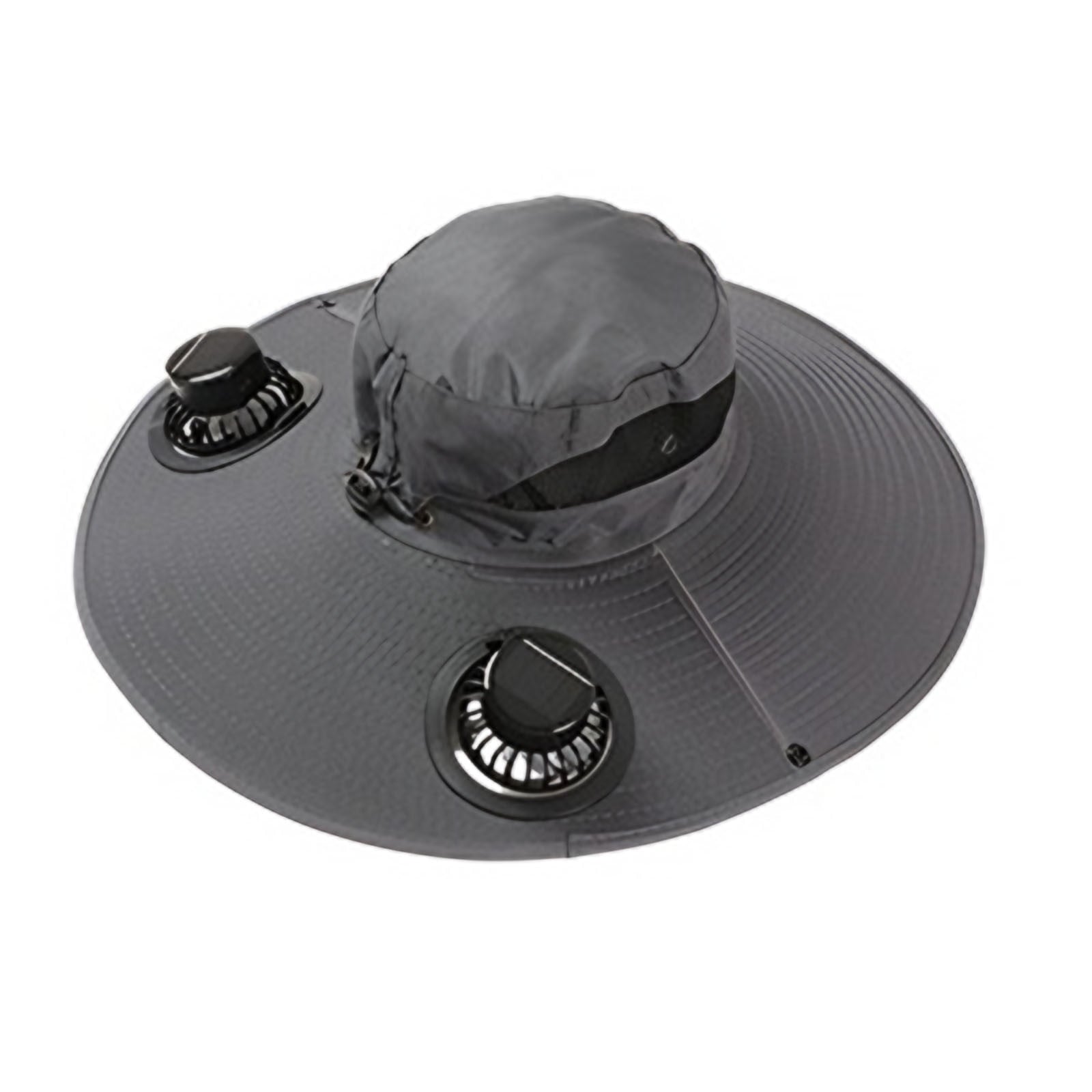 TaleMode ProCool cooling sun hat in deep gray with dual removable fans - 48cm professional outdoor hat