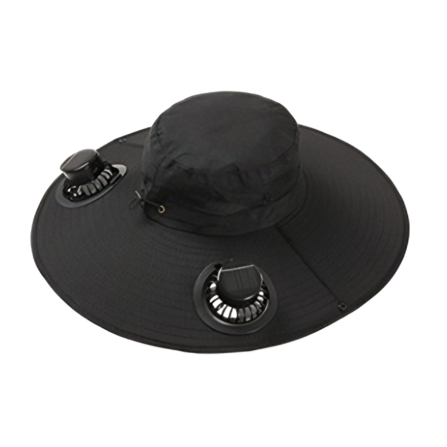 TaleMode ProCool dual fan hat in black - solar USB rechargeable cooling hat for construction workers