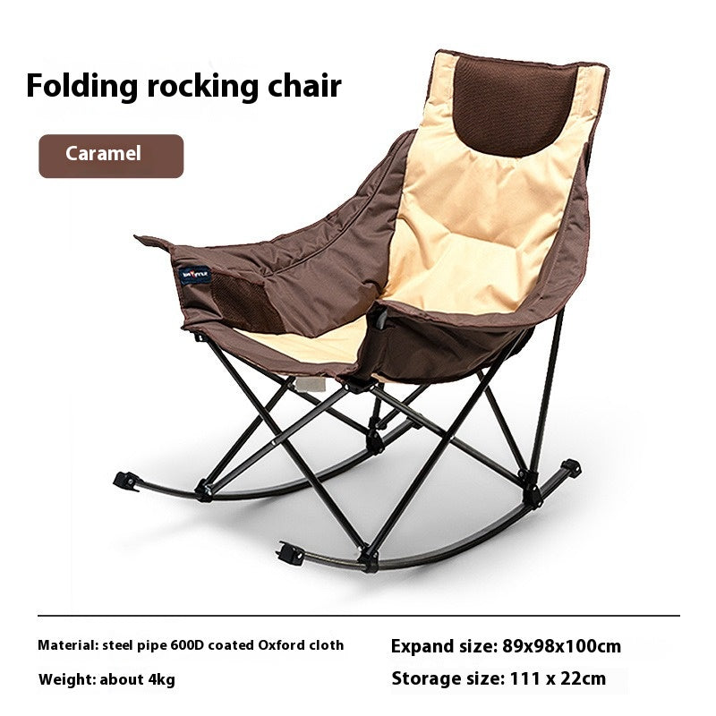 TaleMode Premium Rocking Camping Chair - Foldable Portable Outdoor Rocker with Enhanced Support for Campsite Relaxation