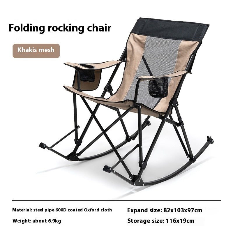 TaleMode Premium Rocking Camping Chair - Foldable Portable Outdoor Rocker with Enhanced Support for Campsite Relaxation